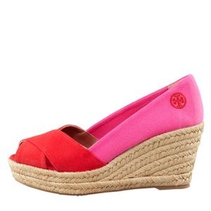 TORY BURCH Filipa Colorblock Espadrille Red/Pink